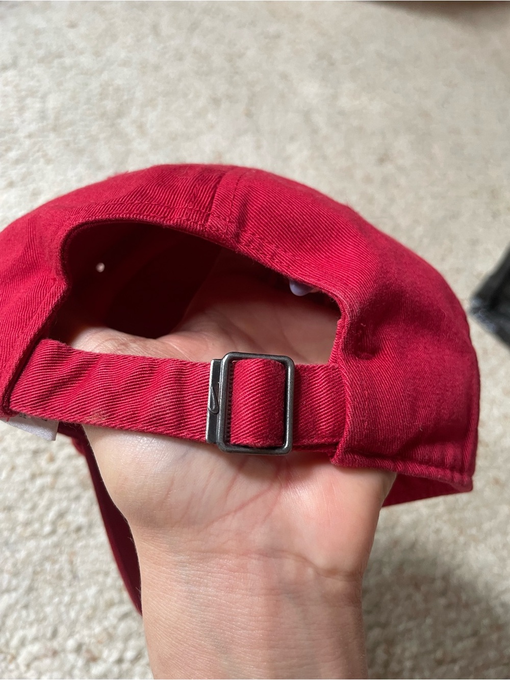 Nike Red Adjustable Baseball Cap with White Embroidery - Picture 6 of 10
